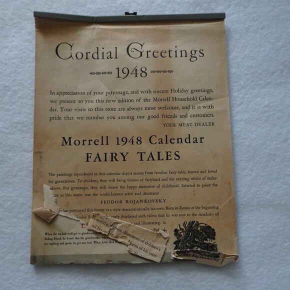 12 Fairy Tale Scenes Morrell 1948 Calendar Feodor Rojankovsky Set of Prints - Picture 2 of 14